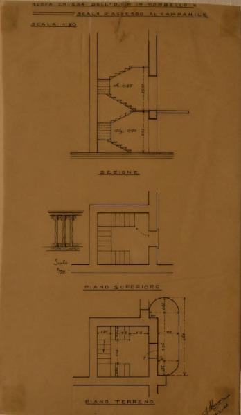 Pianta della scala della nuova chiesa dell'Ospedale Psichiatrico Provinciale di Milano (Mombello)