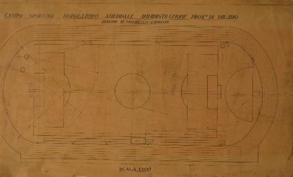 Pianta del campo sportivo dell'Ospedale Psichiatrico Provinciale di Milano (Mombello)