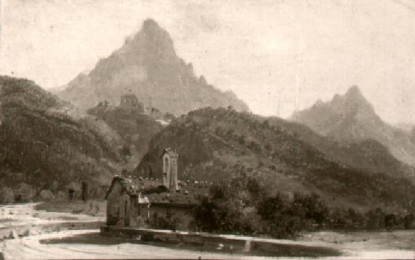 Veduta di una chiesa campestre