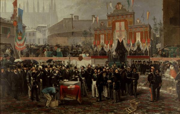 Cerimonia per la collocazione della prima pietra della Galleria Vittorio Emanuele in Milano (7 marzo 1865)
