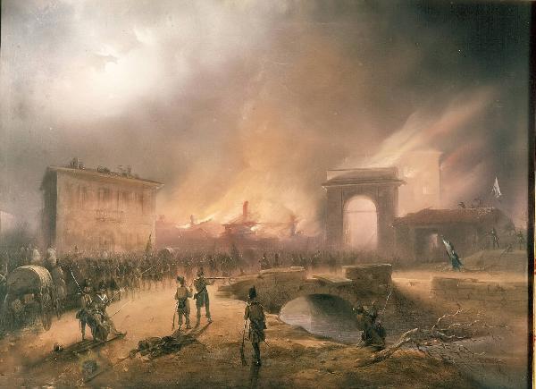 La ritirata degli austriaci dal dazio di Porta Tosa la notte del 22 marzo 1848