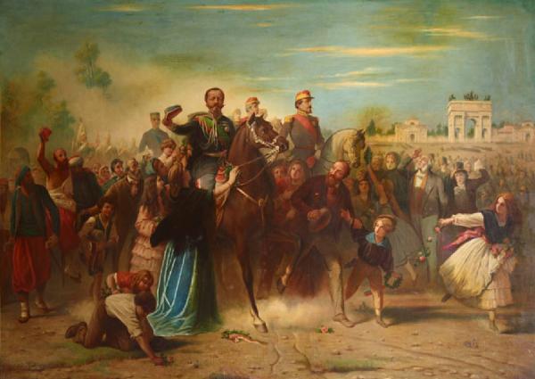 Ingresso di Vittorio Emanuele II e Napoleone III a Milano l' 8 giugno 1859