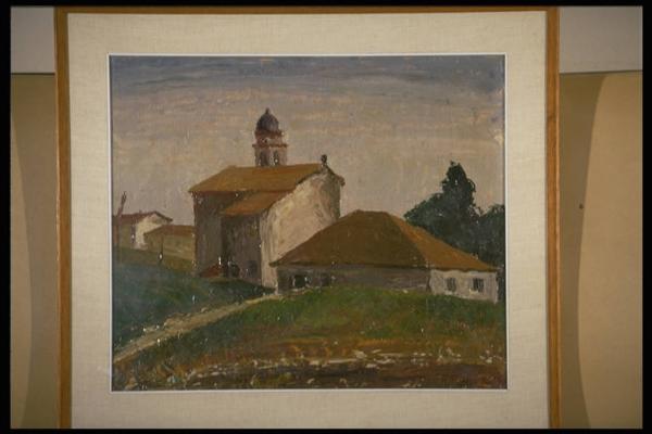 Paesaggio con chiesa