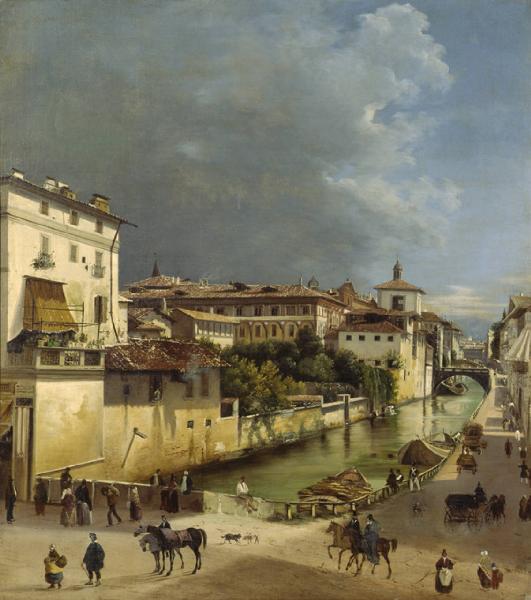 Il Naviglio di Porta Romana lungo la via Francesco Sforza