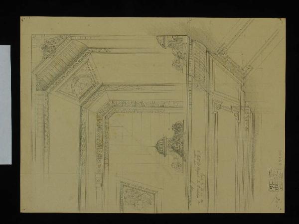 Disegno di soffitto della Sala da fumo  per il Palazzo della Regaleira