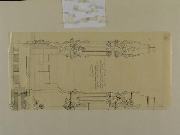 Studio di copertura- camino della cucina e della Sala da biliardo del Palazzo della Quinta della Regaleira