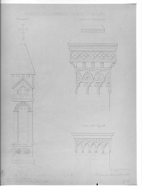 Progetto di facciata per la chiesa di S. Maria del Carmine in Milano