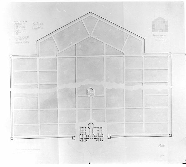 Progetto di cimitero secondario per la città di Milano su di un'area rettangolare di mq 70000