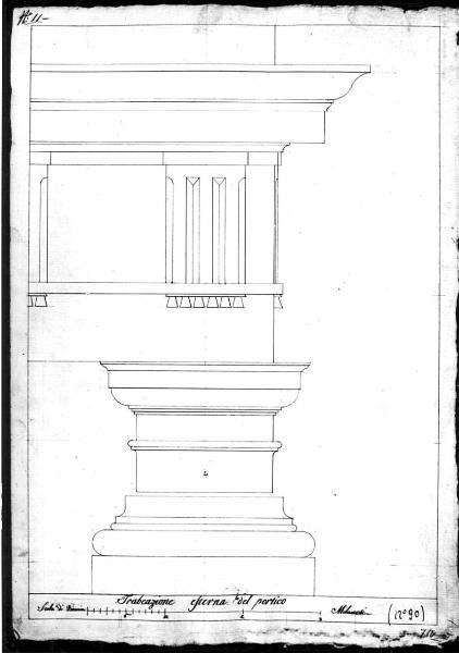 Progetto per bagni pubblici ( trabeazione)