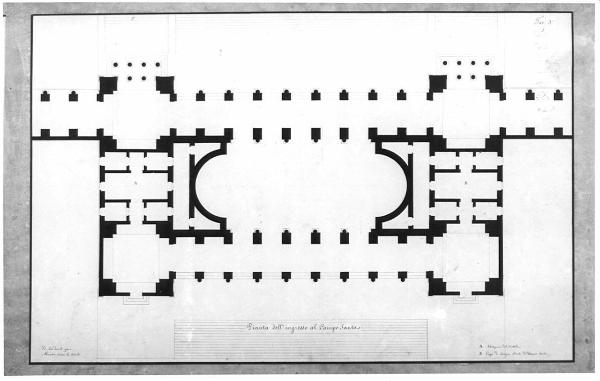 Un Campo Santo quadrato rinchiuso da portici atti a collocarvi interamente in giro memorie e monumenti d'illustri defunti