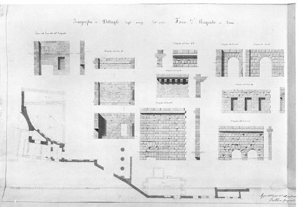 Rilievi degli avanzi del Tempio di Marte Ultore ed annesso foro (con progetti di restauro)