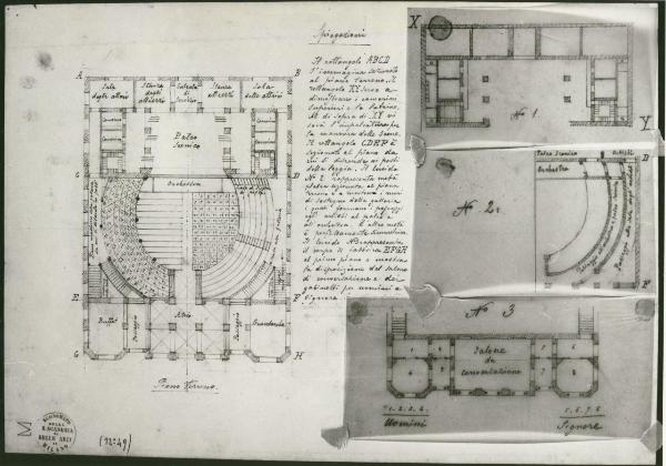 Edificio per teatro privato da costruirsi accanto a un palazzo di campagna