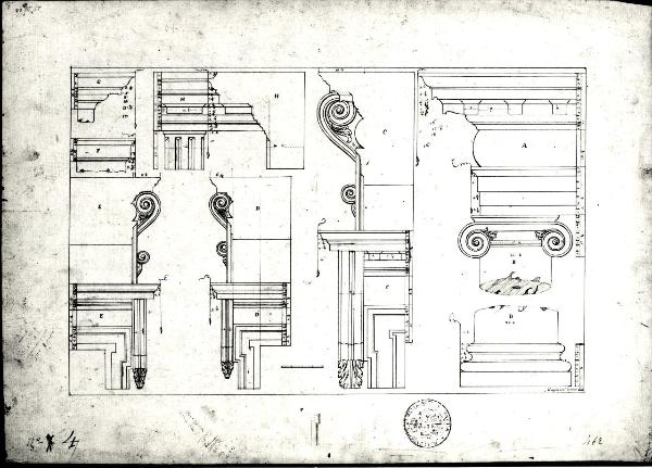 Elementi architettonici di ordine ionico (particolari)