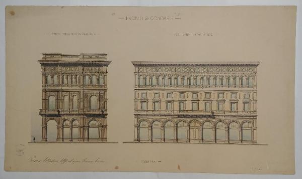 Nuovo palazzo formante il lato di fondo della piazza del Duomo e da costruirsi sull'area disegnata nel tipo annesso al programma