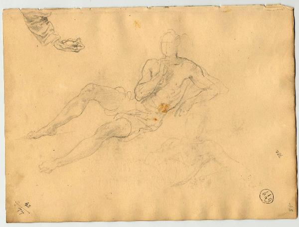 Figura maschile e studio di mano (già Nudo maschile sdraiato - Samek)