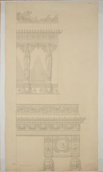 Ornato: cantoria con organo, dettagli decorativi