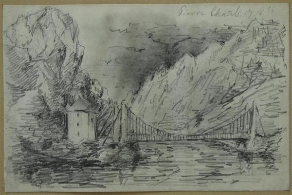 Veduta con il Ponte de La Balme a Pierre Chatel