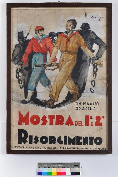 Bozzetto del 1° manifesto della mostra del 1° e del 2° Risorgimento