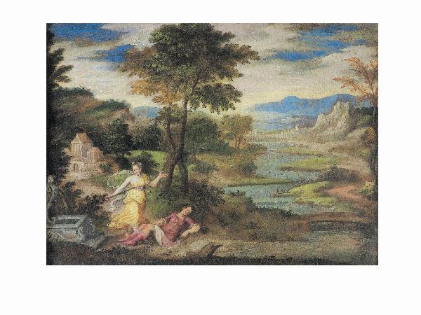 Paesaggio con Piramo e Tisbe