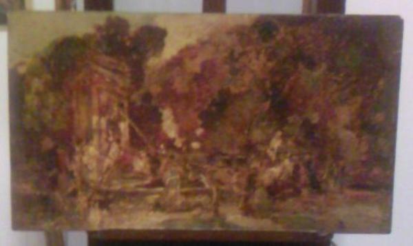 Grand paysage, fontaine-bois