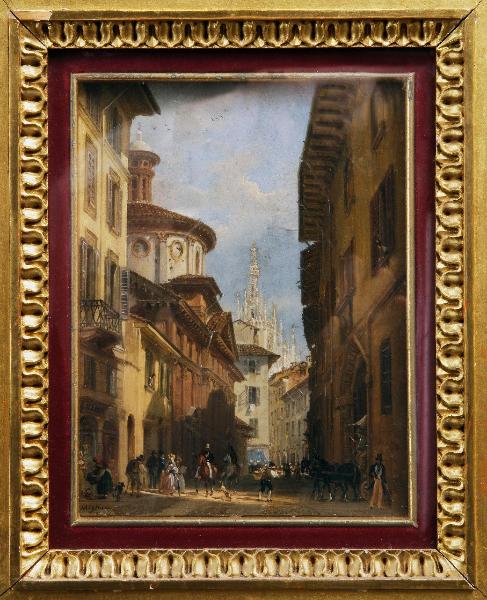 Veduta dell'abside della Chiesa di San Satiro e le guglie del Duomo
