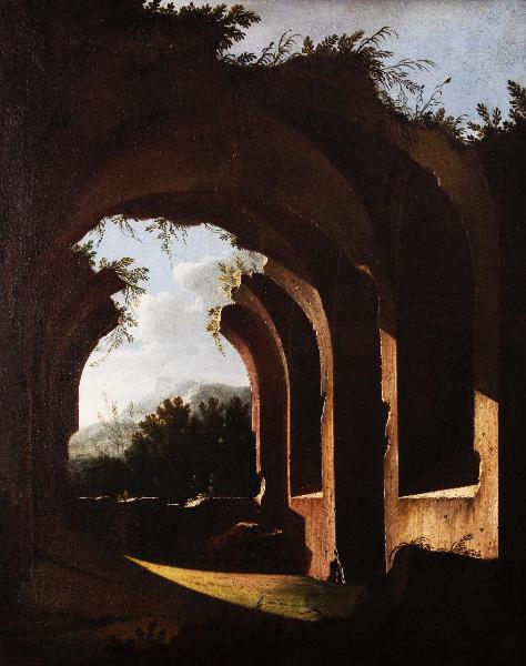 Paesaggio con rovine