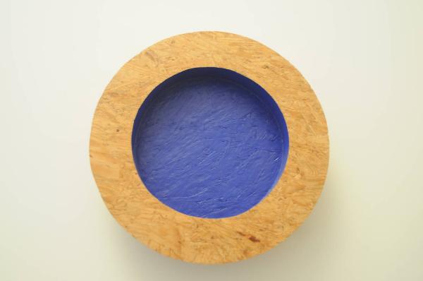 Untitled (Chipboard disk, blue center)