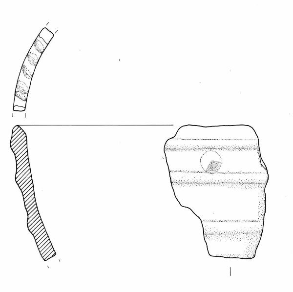 Vaso tronconico con orlo a tacche