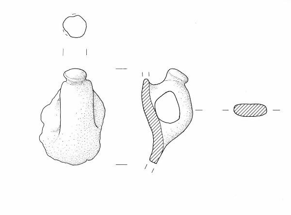 Ansa a gomito di boccale con bottone apicale