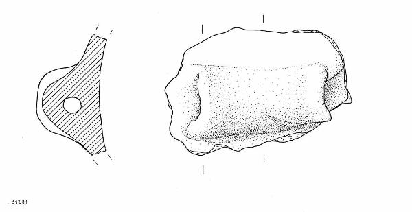 Ansa canaliculata di grande vaso biconico