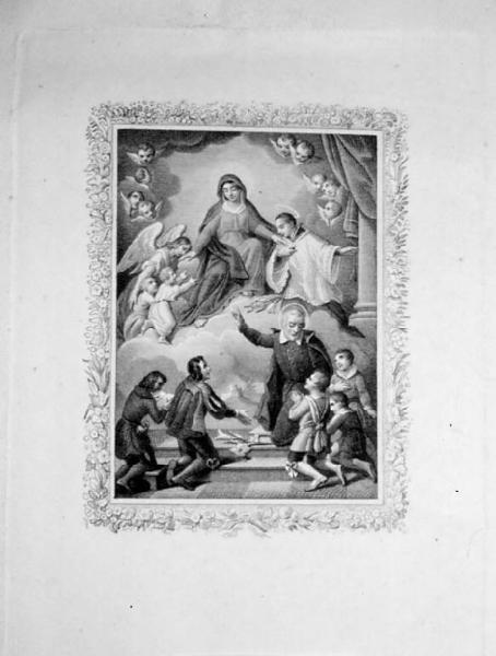 Madonna, san Luigi Gonzaga, san Filippo Neri, angeli e fanciulli