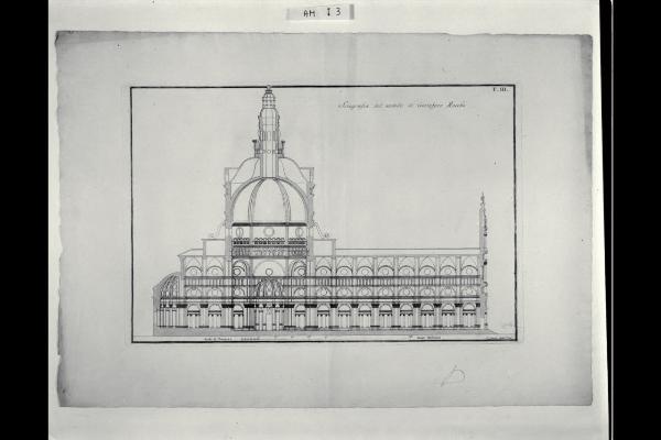 Sezione longitudinale del Duomo di Pavia