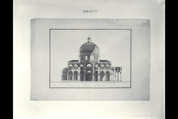 Sezione longitudinale del Duomo di Pavia