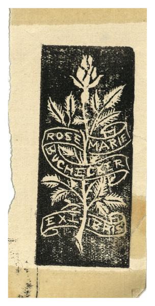 Rosa. Ex libris per Rosemarie Buchecker