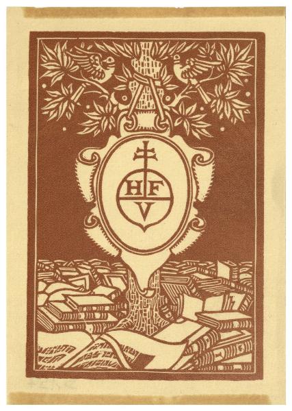 Ex libris per H. F. V.