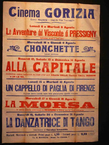 Le avventure del visconte di Pressigny/ Chonchette/ Alla capitale/ Un cappello di paglia di Firenze/ La morsa/ La danzatrice di Tango