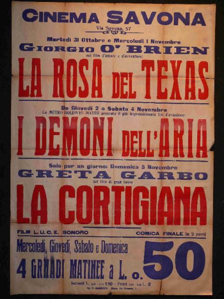 La rosa de Texas/ I demoni dell'aria/ La cortigiana