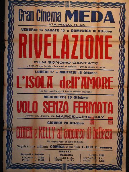 Rivelazione/ L' isola dell'amore/ Volo senza fermata/ Cohen e Kelly al concorso di bellezza