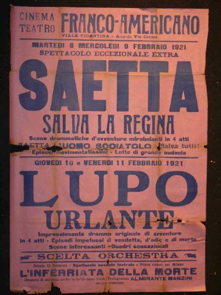 Saetta salva la regina/ Lupo urlante/ L' inferriata ella morte