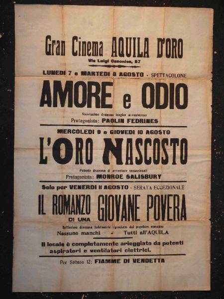 Amore e odio/ L' oro nascosto/ Il romanzo di una giovane povera/ Fiamme di vendetta