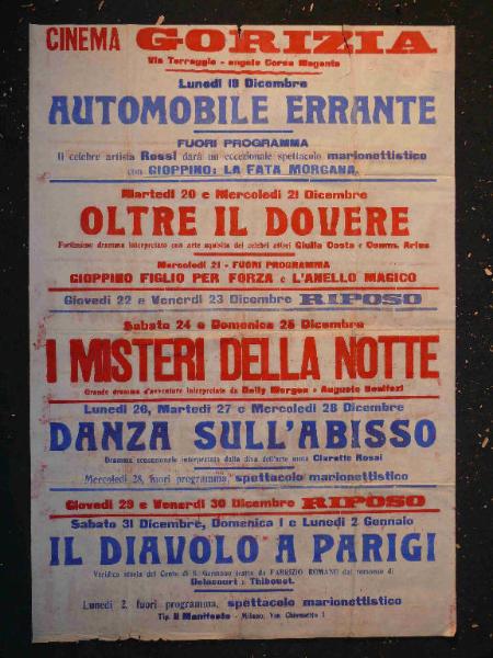 Automobile errante/ Oltre il dovere/ I misteri della notte/ Danza sull'abisso/ Il diavolo a Parigi