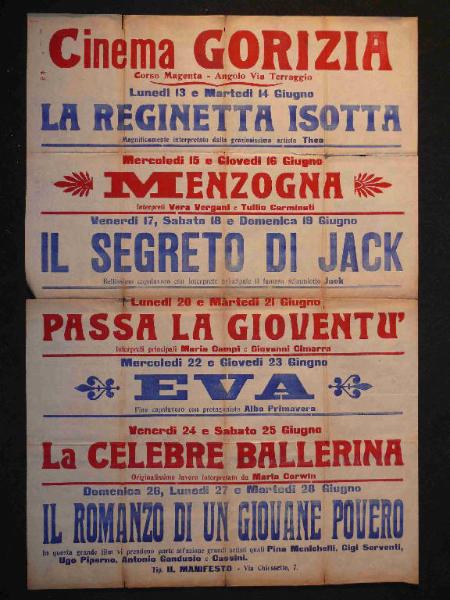 La reginetta Isotta/ Menzogna/ Il segreto di Jack/ Passa la gioventù/ Eva/ La celebre ballerina/ Il romanzo di un giovane povero