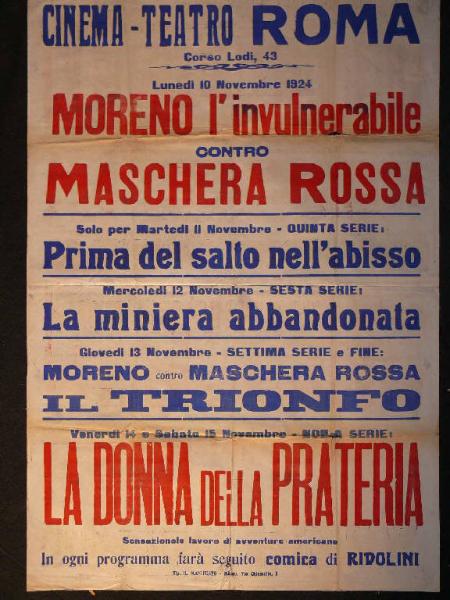 Moreno l'invulnerabile contro Maschera rossa (Quinta serie: Prima del salto nell'abisso - Sesta serie - Miniera abbandonata, La - Settima serie e fine: Trionfo, Il - Nona serie: Donna della prateria, La)