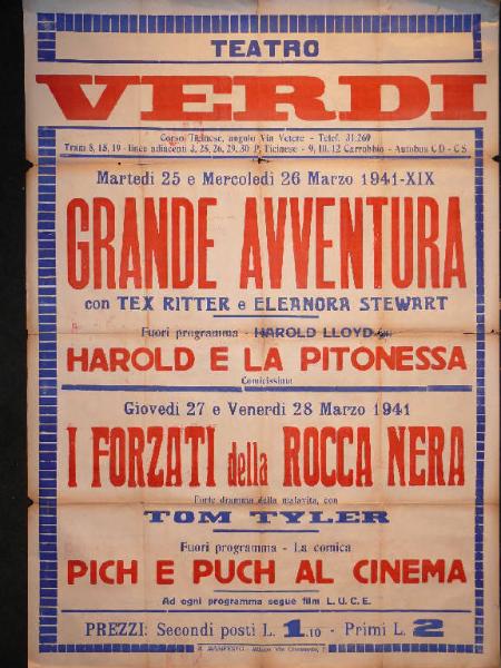 Grande avventura/ Harold e la pitonessa/ I forzati della rocca nera/ Pich e Puch al cinema