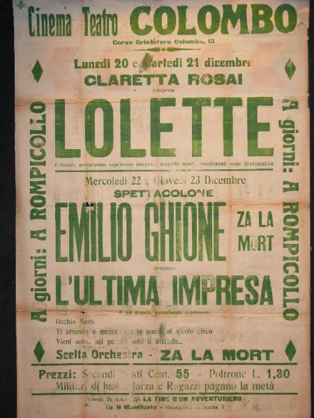 Lolette/ A rompicollo/ L' ultima impresa/ La fine di un avventuriero