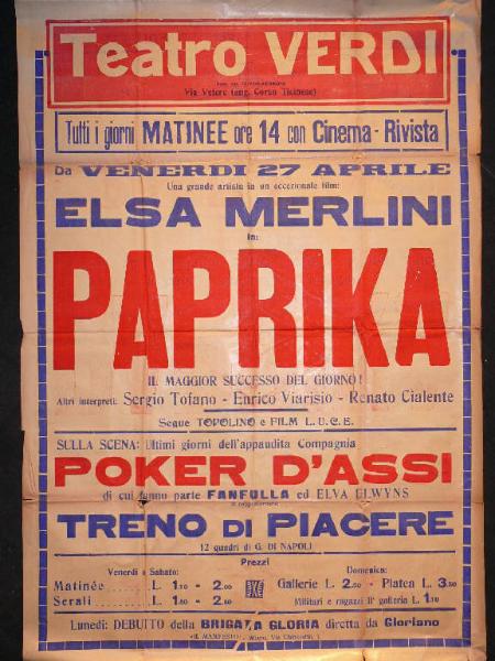 Paprika/ Poker d'assi/ Treno di piacere