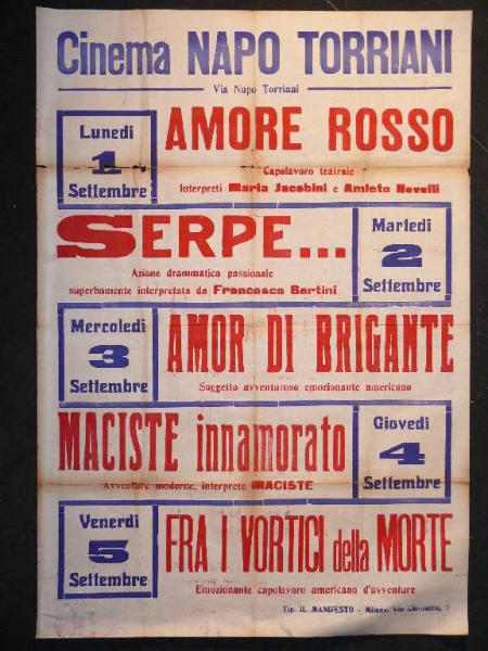 Amore rosso/ Serpe.../ Amor di brigante/ Maciste innamorato/ Fra i vortici della morte