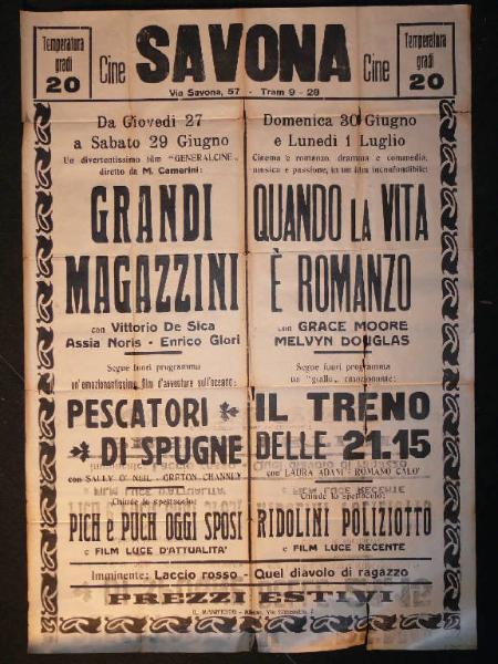 Grandi magazzini/ Pescaturi di spugne/ Pich e Puch oggi sposi/ Quando la vita è un romanzo/ Il treno delle 21.15/ Ridlini poliziotto/ Laccio rosso/ Quel diavolo di ragazzo