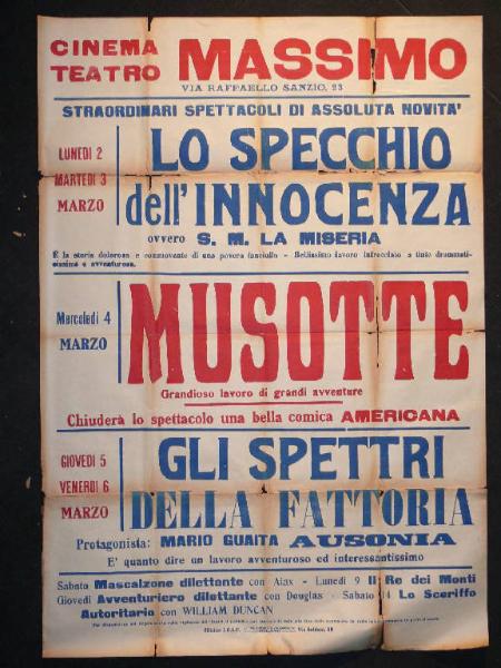 Lo specchio dell'innocenza (S.M. la miseria)/ Musotte/ Gli spettri della fattoria/ Mascalzone dilettante/ Il re dei monti/ Avventuriero dilettante/ Lo sceriffo autoritario