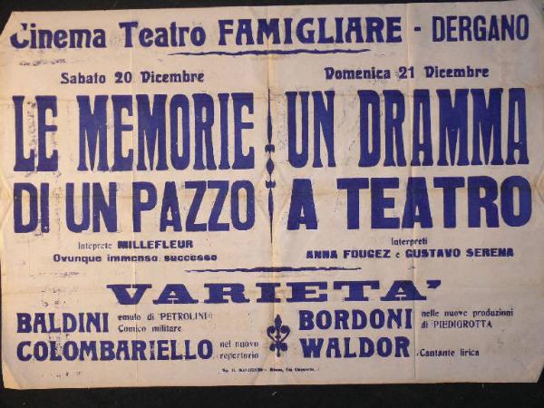 Le memorie di un pazzo/ Un dramma a teatro